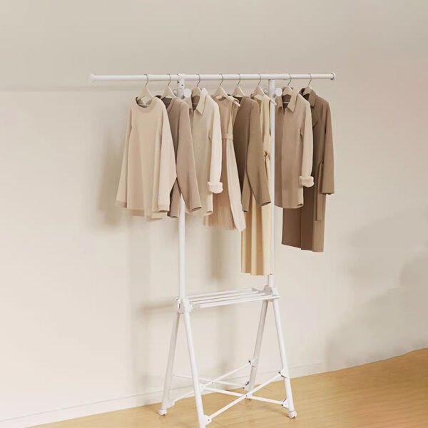 Carbon steel single-pole double-layer heavy-duty clothes drying rack