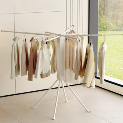 Rubik's Cube Floor Folding Wing-shapedHeavy Duty Clothes Drying Rack with hook (MF02)